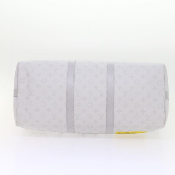 LOUIS VUITTON Monogram White Keepall Bandouliere 50 Bag M44643 LV Auth 55862S