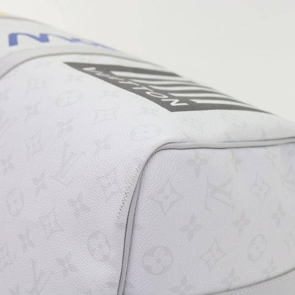 LOUIS VUITTON Monogram White Keepall Bandouliere 50 Bag M44643 LV Auth 55862S