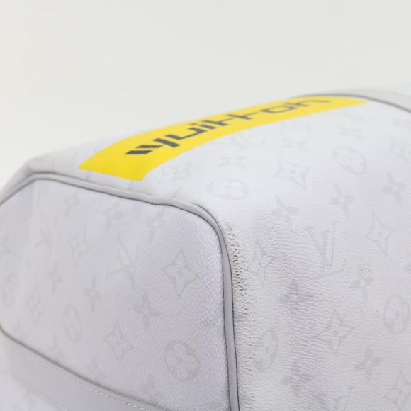 LOUIS VUITTON Monogram White Keepall Bandouliere 50 Bag M44643 LV Auth 55862S
