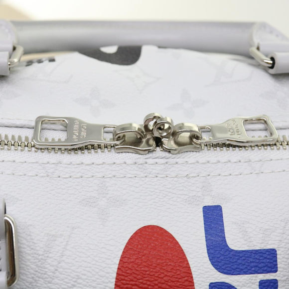 LOUIS VUITTON Monogram White Keepall Bandouliere 50 Bag M44643 LV Auth 55862S
