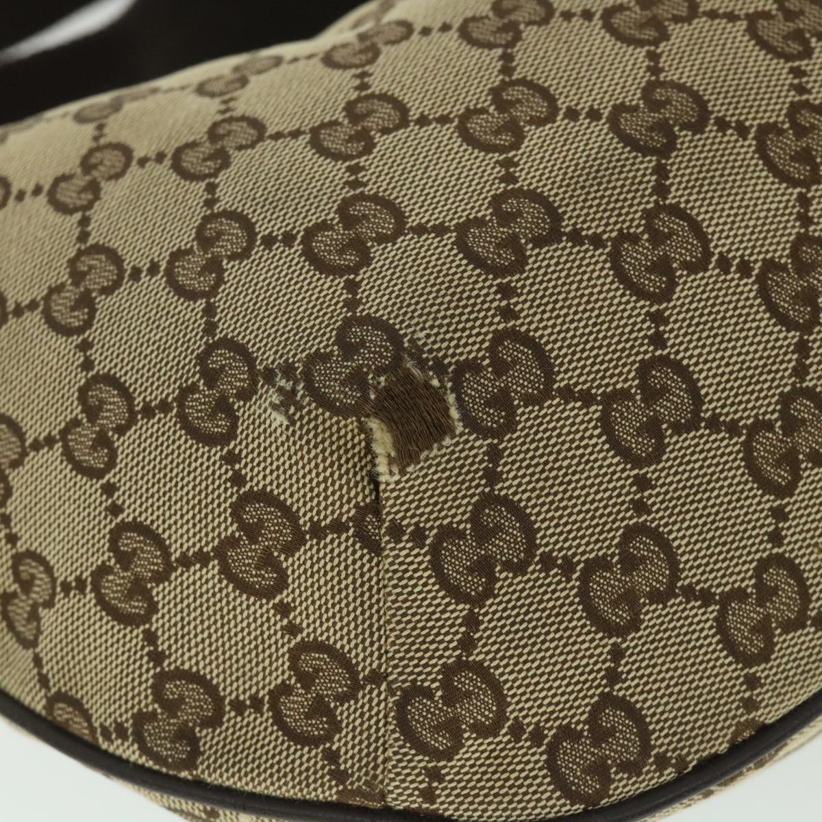 GUCCI GG Canvas Shoulder Bag Beige Brown 181092 Auth 56054