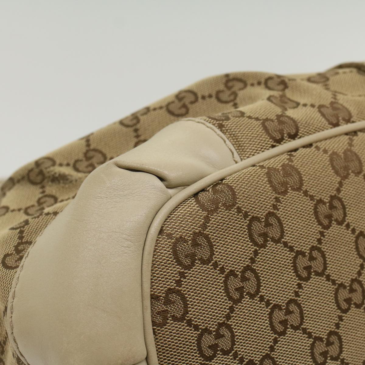 GUCCI GG Canvas Sukey Shoulder Bag Beige 247902 Auth 56055