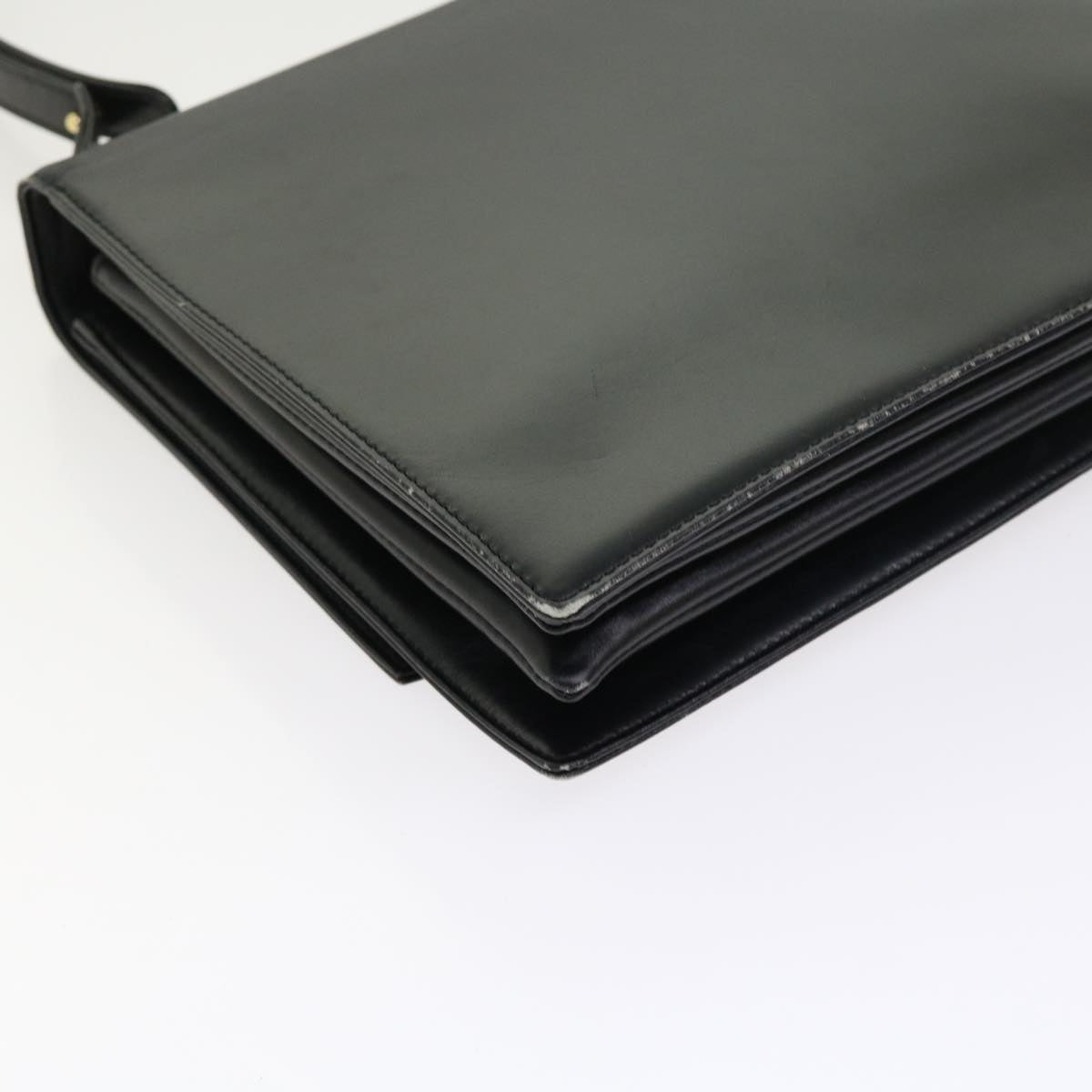 LOUIS VUITTON Opera Line Delph Shoulder Bag Leather Black M63932 LV Auth 56152