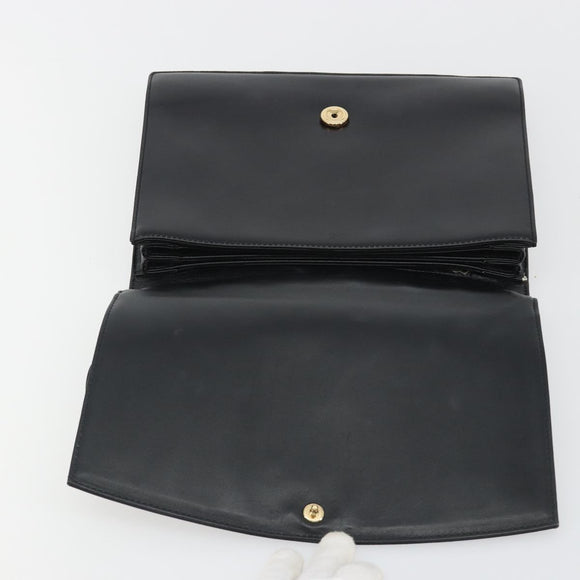 LOUIS VUITTON Opera Line Delph Shoulder Bag Leather Black M63932 LV Auth 56152