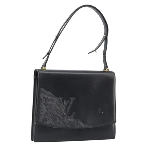 LOUIS VUITTON Opera Line Delph Shoulder Bag Leather Black M63932 LV Auth 56152