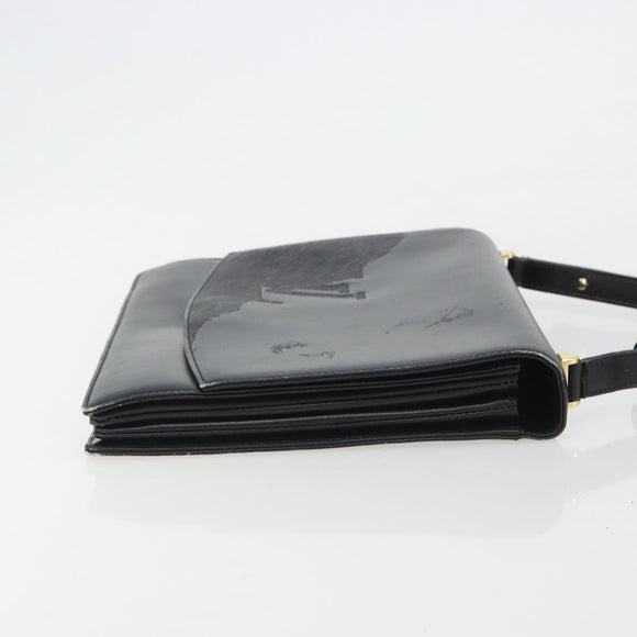 LOUIS VUITTON Opera Line Delph Shoulder Bag Leather Black M63932 LV Auth 56152
