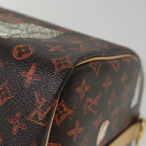 LOUIS VUITTON Catgram Speedy Bandouliere 30 Hand Bag Brown M44401 LV Auth 56154S