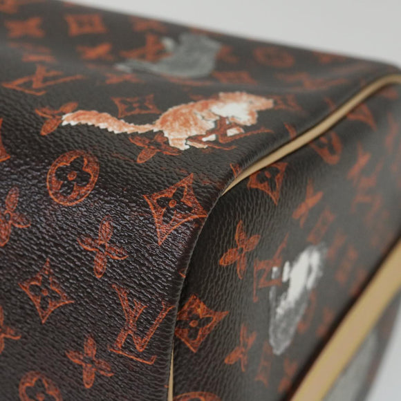 LOUIS VUITTON Catgram Speedy Bandouliere 30 Hand Bag Brown M44401 LV Auth 56154SM