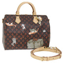 LOUIS VUITTON Catgram Speedy Bandouliere 30 Hand Bag Brown M44401 LV Auth 56154S-1