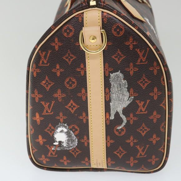 LOUIS VUITTON Catgram Speedy Bandouliere 30 Hand Bag Brown M44401 LV Auth 56154SM