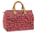 LOUIS VUITTON Monogram Graffiti Speedy 30 Hand Bag Pink M93704 LV Auth 56156SAM-1