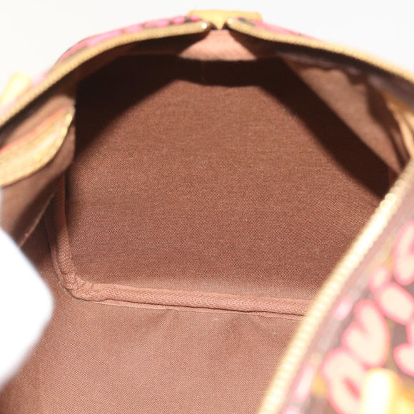 LOUIS VUITTON Monogram Graffiti Speedy 30 Hand Bag Pink M93704 LV Auth 56156AM