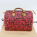 LOUIS VUITTON Monogram Graffiti Speedy 30 Hand Bag Pink M93704 LV Auth 56156AM-12