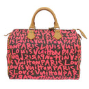 LOUIS VUITTON Monogram Graffiti Speedy 30 Hand Bag Pink M93704 LV Auth 56156SAM-13