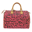 LOUIS VUITTON Monogram Graffiti Speedy 30 Hand Bag Pink M93704 LV Auth 56156AM-2