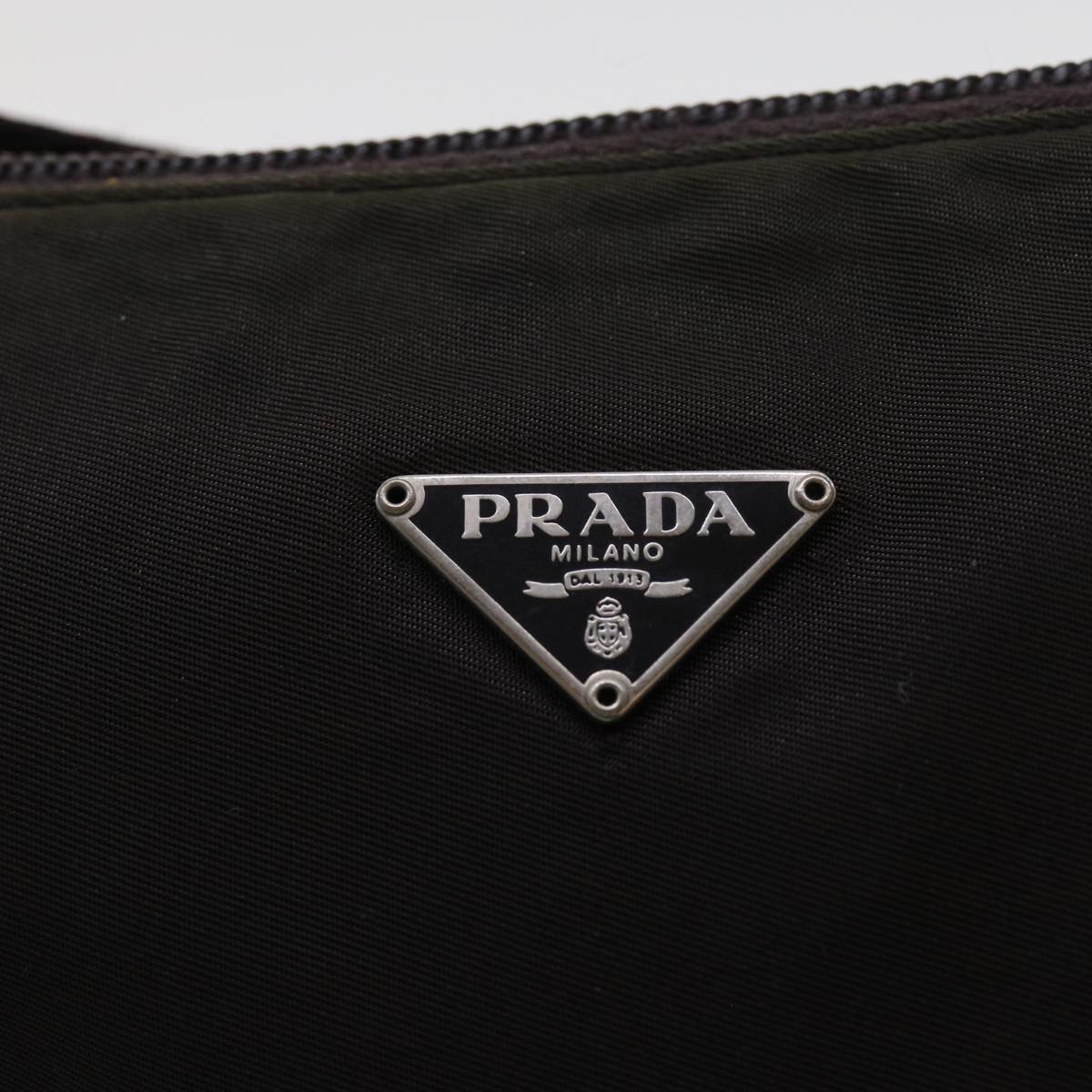 PRADA Accessory Pouch Nylon Khaki Auth 56181