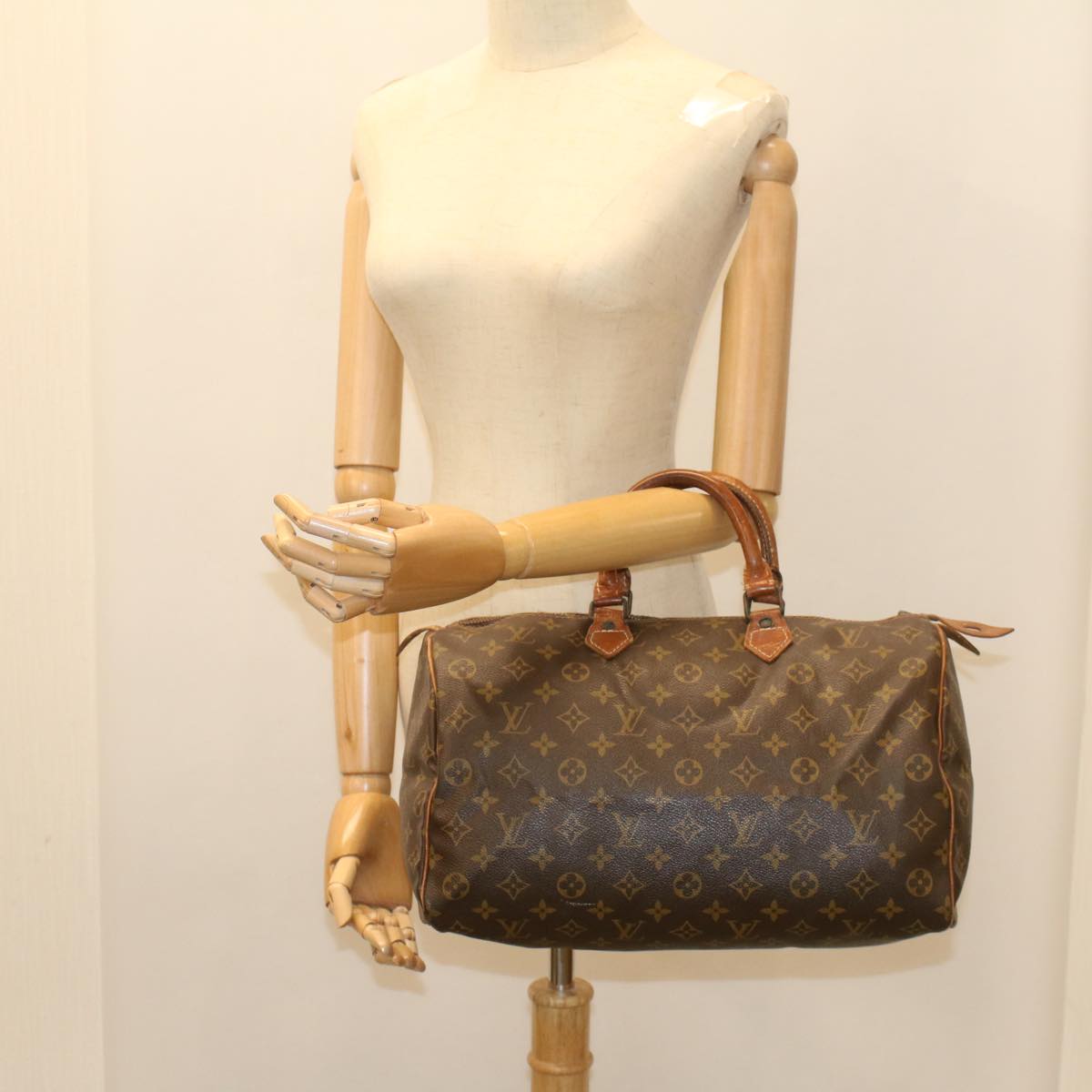 LOUIS VUITTON Monogram Speedy 35 Hand Bag M41524 LV Auth 56243