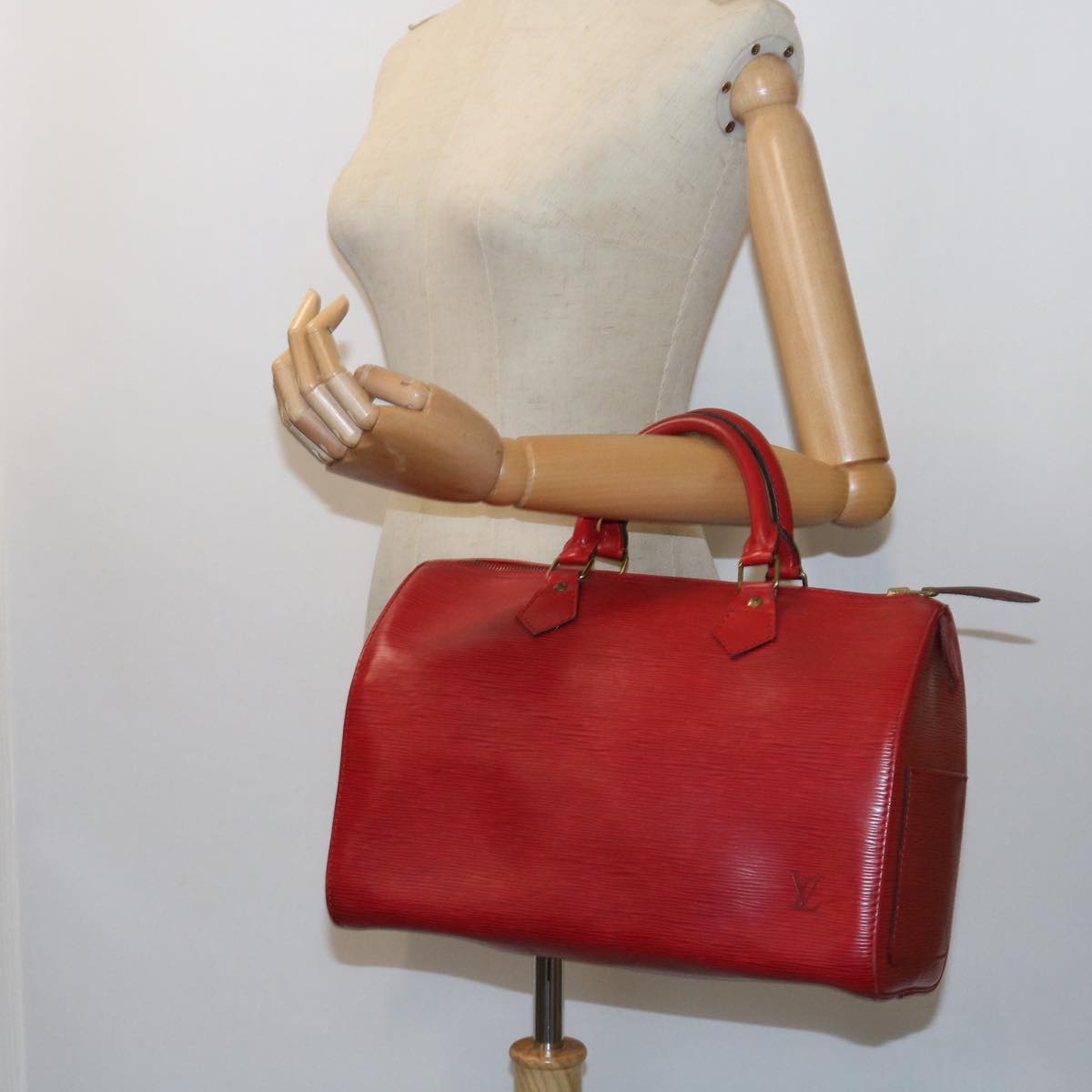 LOUIS VUITTON Epi Speedy 30 Hand Bag Castilian Red M43007 LV Auth 56261