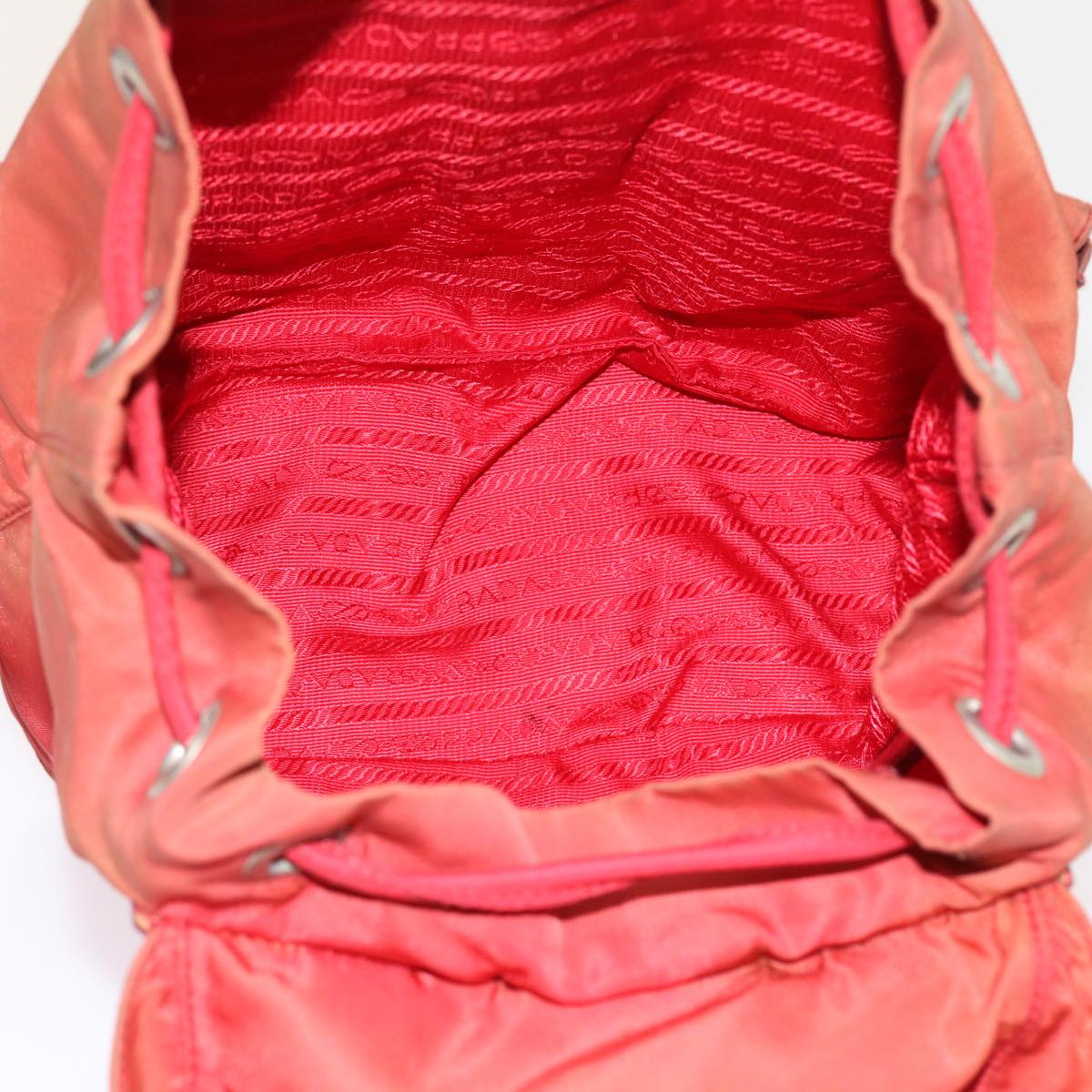 PRADA Backpack Nylon Red Auth 56275