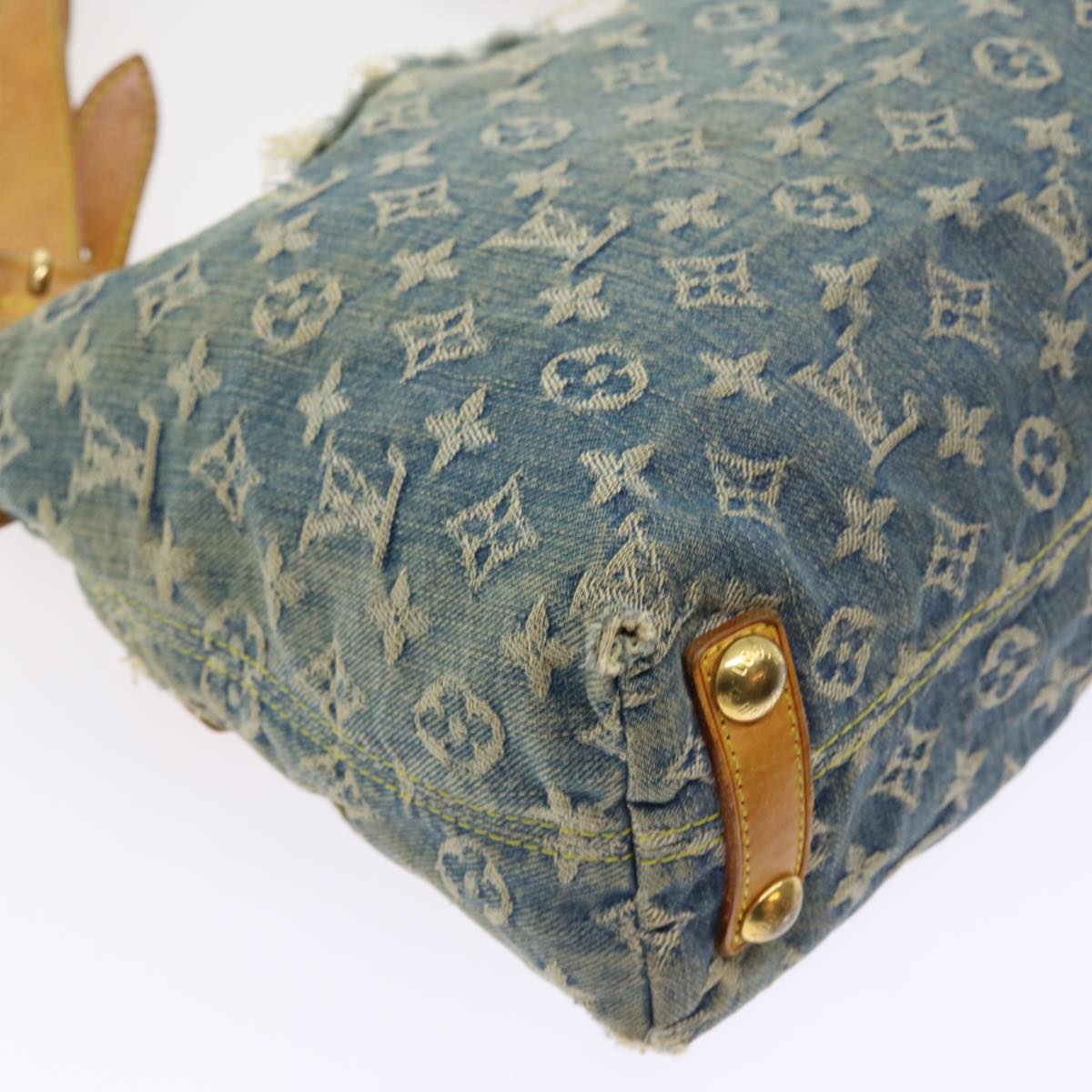 LOUIS VUITTON Monogram Denim Buggy PM Shoulder Bag Blue M95049 LV Auth 56324