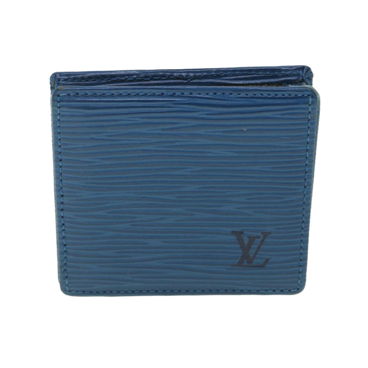 LOUIS VUITTON Epi Porte Monnaie Boite Coin Purse Blue M63695 LV Auth 56335