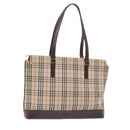 BURBERRY Nova Check Tote Bag Canvas Beige Auth 56398-1