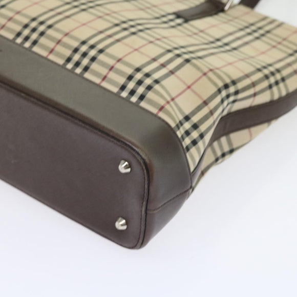 BURBERRY Nova Check Shopper Canvas Beige Auth 56398