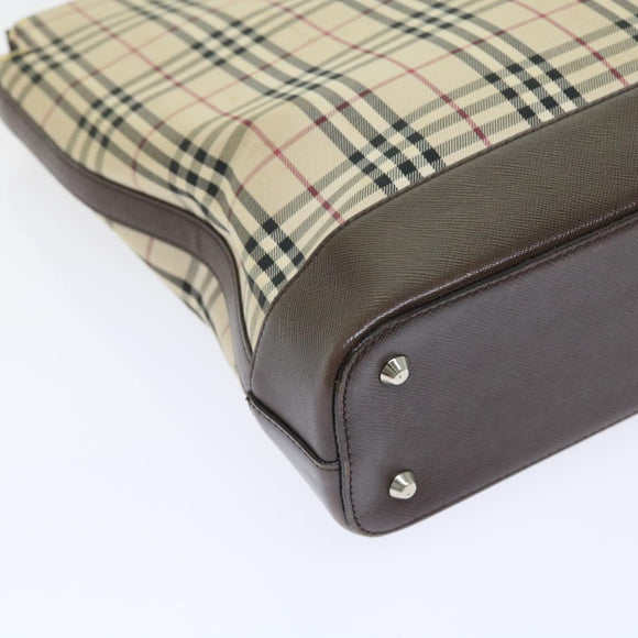 BURBERRY Nova Check Shopper Canvas Beige Auth 56398