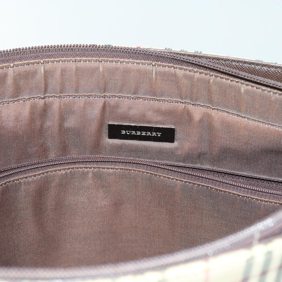 BURBERRY Nova Check Tote Bag Canvas Beige Auth 56398