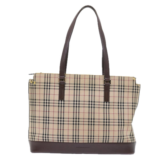 BURBERRY Nova Check Shopper Canvas Beige Auth 56398