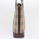 BURBERRY Nova Check Tote Bag Canvas Beige Auth 56398-4