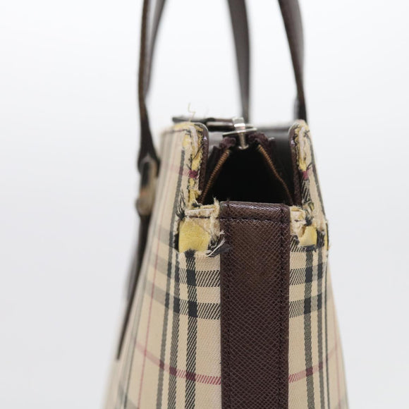 BURBERRY Nova Check Shopper Canvas Beige Auth 56398
