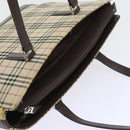 BURBERRY Nova Check Tote Bag Nylon Canvas Beige Auth 56398-7