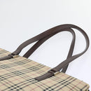 BURBERRY Nova Check Tote Bag Nylon Canvas Beige Auth 56398-9