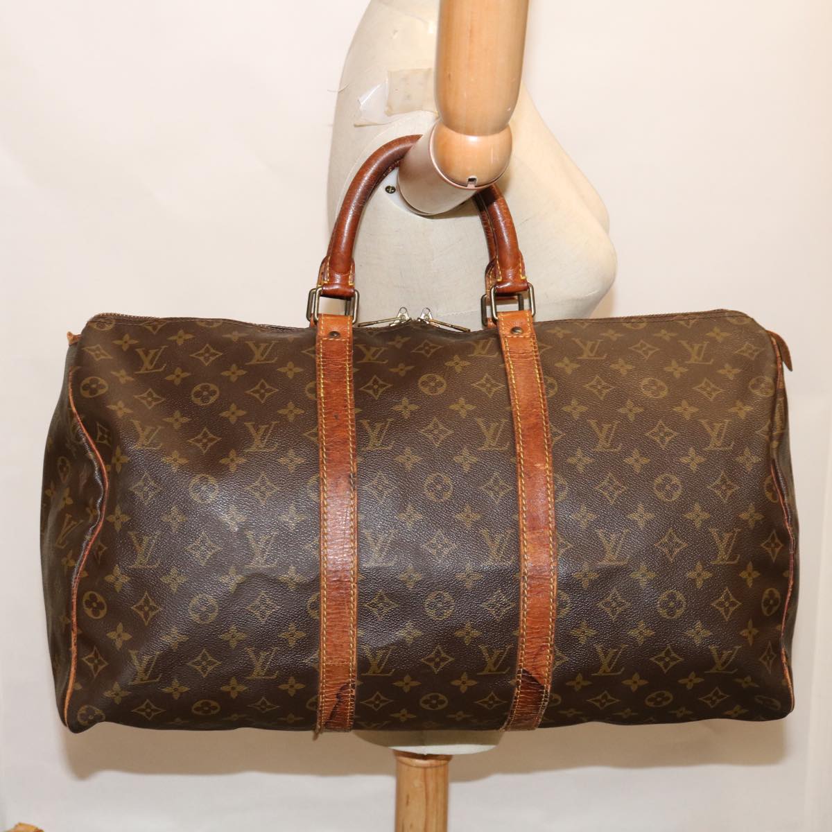 LOUIS VUITTON Monogram Keepall 50 Boston Bag M41426 LV Auth 56408