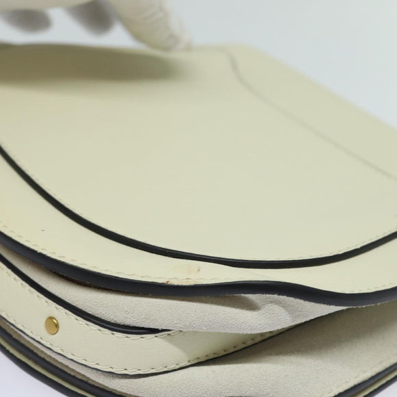 Chloe Nile Small Bracelet Shoulder Bag Leather Suede Cream Auth 56489