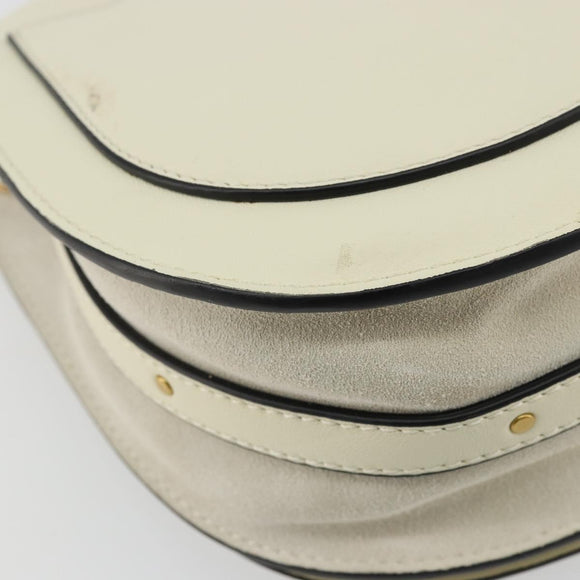 Chloe Nile Kleine Armband-Schultertasche Leder Wildleder Creme Original 56489