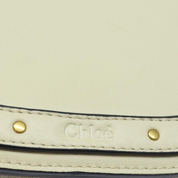 Chloe Nile Small Bracelet Shoulder Bag Leather Suede Cream Auth 56489