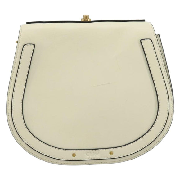 Chloe Nile Small Bracelet Shoulder Bag Leather Suede Cream Auth 56489