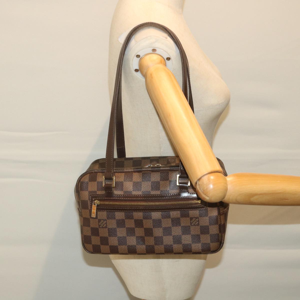 LOUIS VUITTON Damier Ebene Cite MM Hand Bag N48068 LV Auth 56496