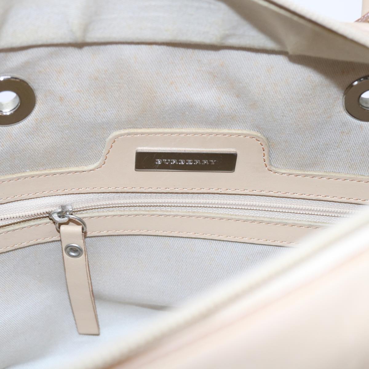 BURBERRY Hand Bag Canvas Beige Auth 56627