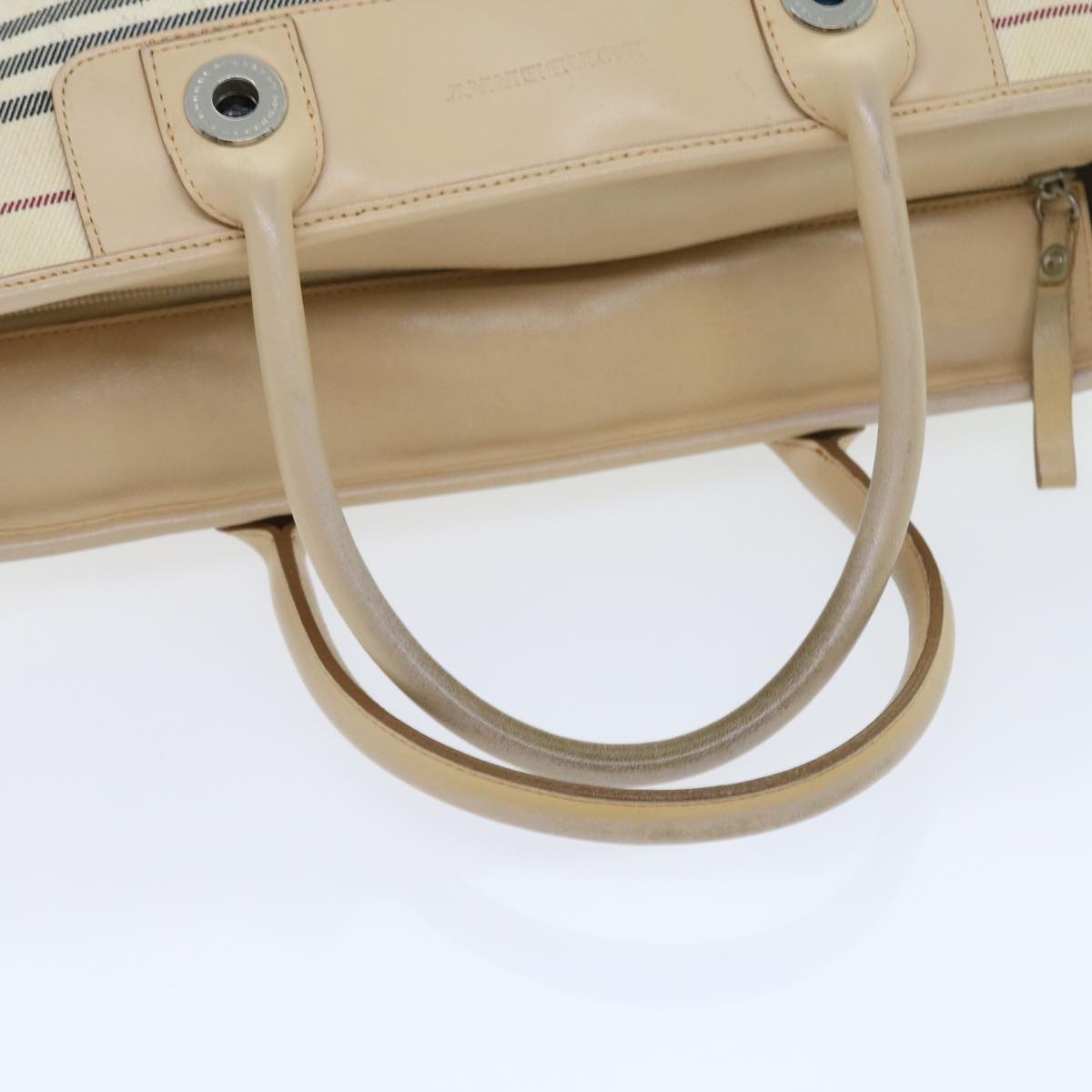 BURBERRY Hand Bag Canvas Beige Auth 56627