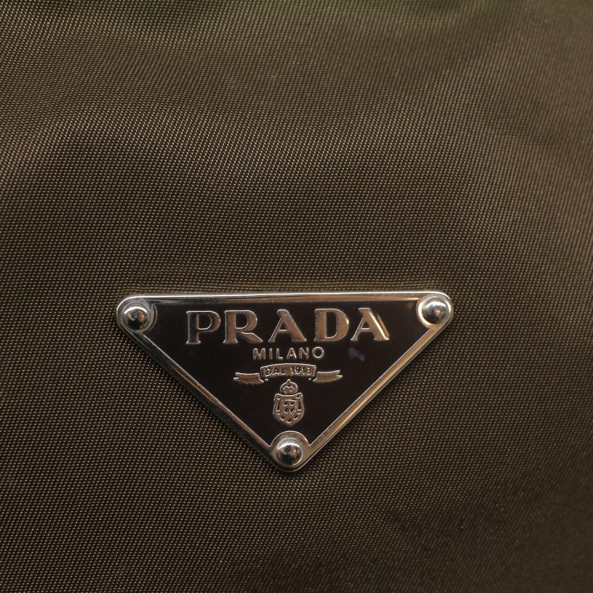 PRADA Shoulder Bag Nylon Khaki Auth 56680