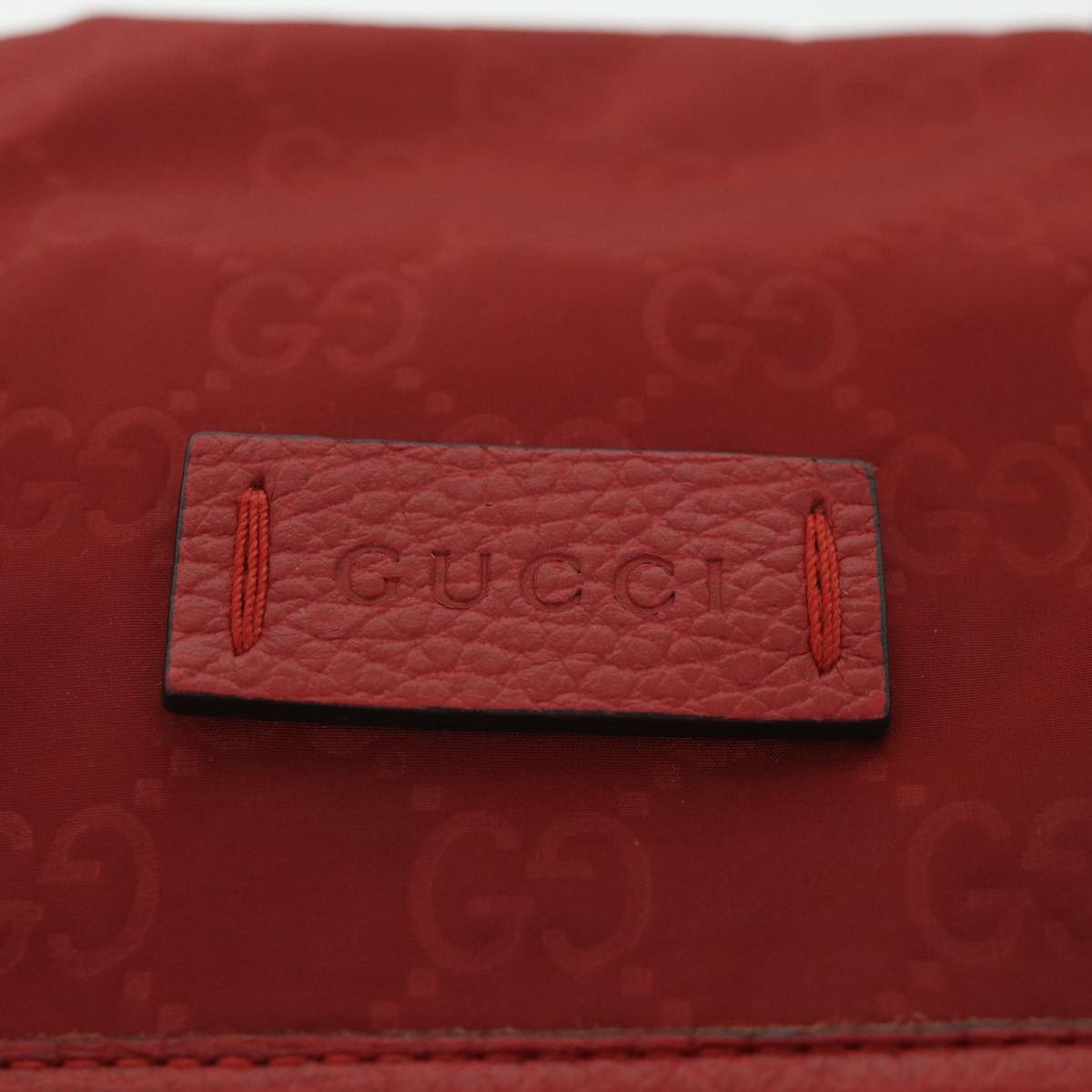 GUCCI GG Canvas Shoulder Bag Nylon Outlet Red 510335 Auth 56687