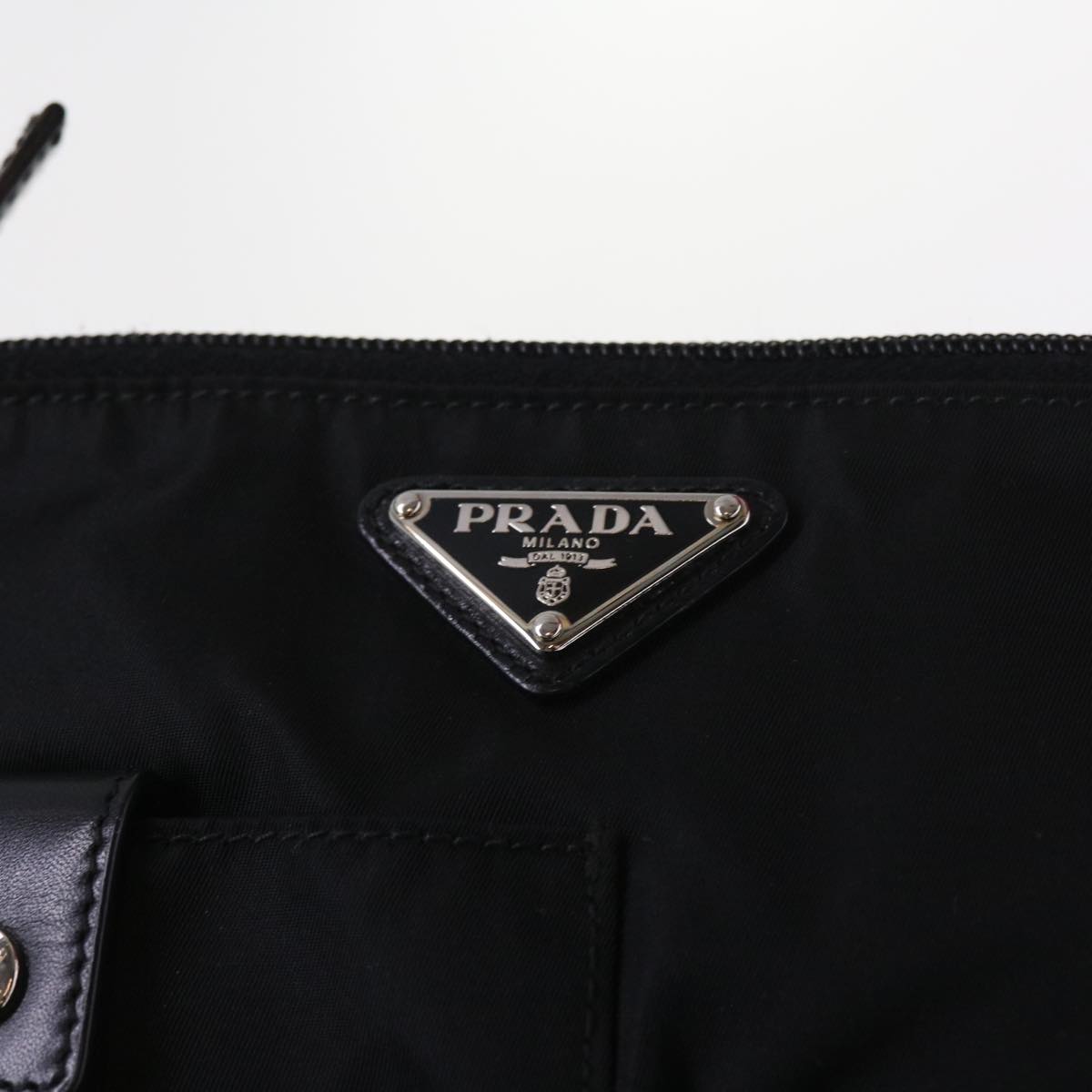 PRADA Shoulder Bag Nylon Black Auth 56758