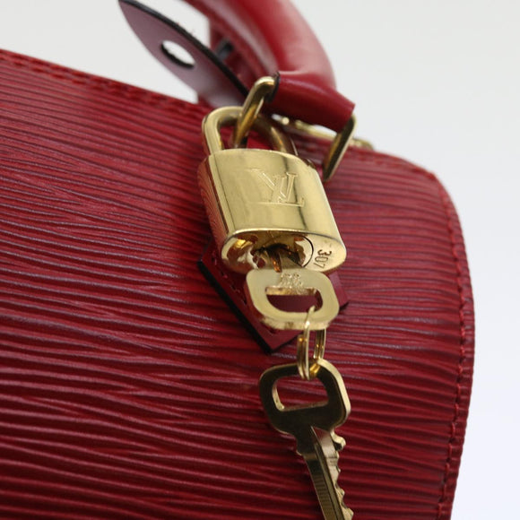 LOUIS VUITTON Epi Mini Speedy Hand Bag SPO 2way Red LV Auth 56797SM