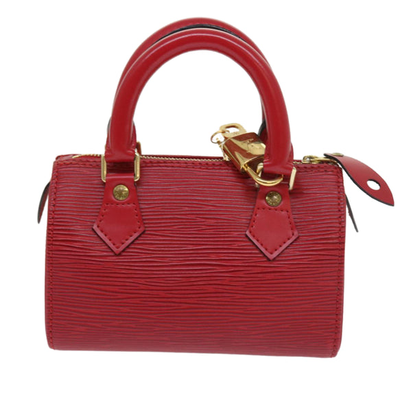 LOUIS VUITTON Epi Mini Speedy Hand Bag SPO 2way Red LV Auth 56797SM