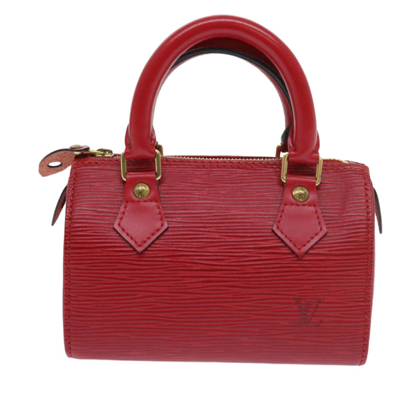 LOUIS VUITTON Epi Mini Speedy Hand Bag SPO 2way Red LV Auth 56797SM