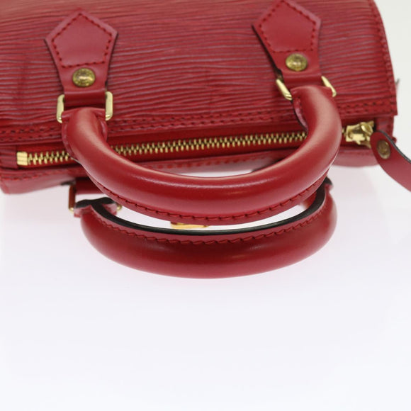 LOUIS VUITTON Epi Mini Speedy Hand Bag SPO 2way Red LV Auth 56797SM