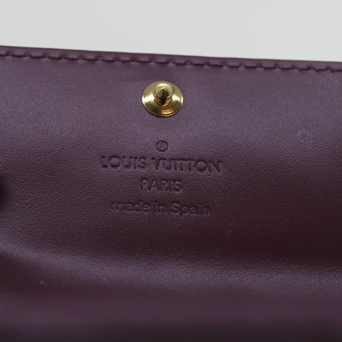 LOUIS VUITTON Monogram Vernis Multicles 4 Key Case Violet M93573 LV Auth 56844